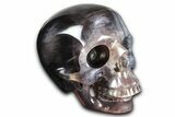 Realistic, Banded Purple Fluorite Skull #378664-1
